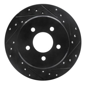 Chrysler Town & Country Brake Rotor (1) - Rear Right - R1 Concepts - Drilled & Slotted - Black - `97-`07